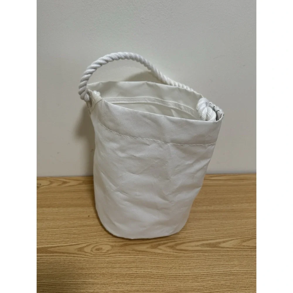 Sea Bags of Maine White Star Bucket Bag Recycled Sail Cloth Handcrafted in USA